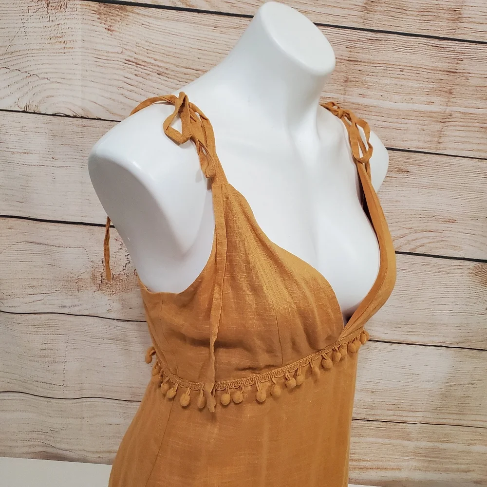 💘 Nectar Clothing Hello Molly Dress Mustard Mini Dress Medium - Picture 5 of 7